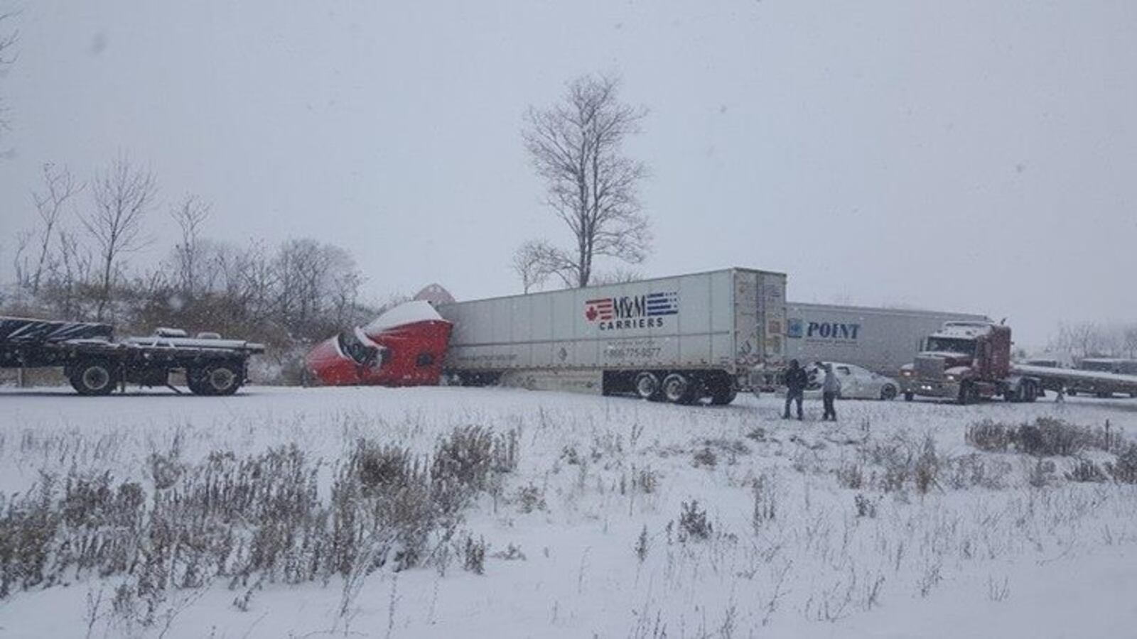 75 cars collided on I-90 in Ashtabula County, Ohio, December 8, 2016.