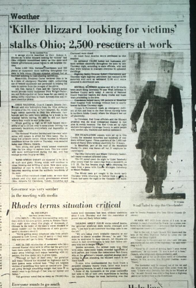 1978 blizzard newspaper pages
