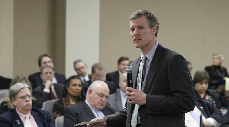 FILE: John Minor, JobsOhio president and chief investment officer, makes a presentation during a joint meeting with the Dayton Development Coalition as the two organizations presented their 2012 annual report and outlined 2013 strategies Thursday in Beavercreek. LISA POWELL / STAFF