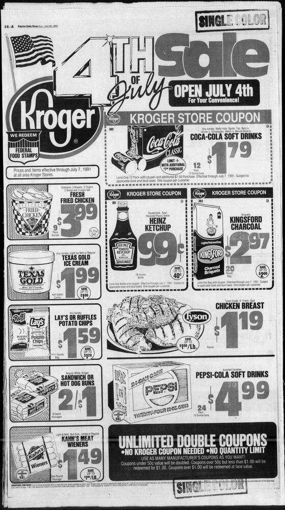 Fourth of July advertisement pages