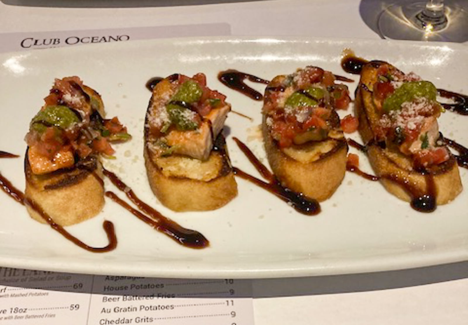 Salmon crostini at Club Oceano at The Greene, Beavercreek. RAY MARCANO/CONTRIBUTED