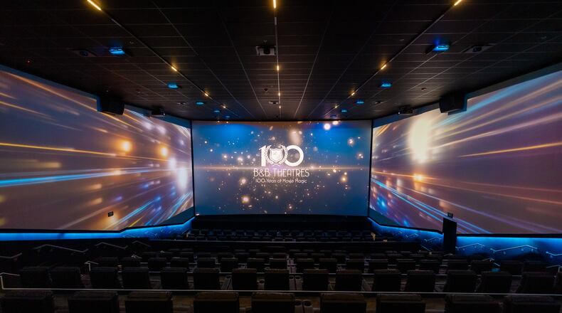 This photo provided by B&B Theatres shows a 270-degree wrap-around ScreenX that extends content to side walls. This feature is coming to the Liberty Center cinema in 2026. CONTRIBUTED