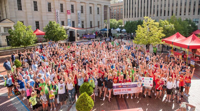 A group photo taken Sunday at the Family of Addicts Rally 4 Recovery illustrates how many lives are touched by the misuse of drugs. COURTESY FOA, PHOTO BY ANDREW GRIMM