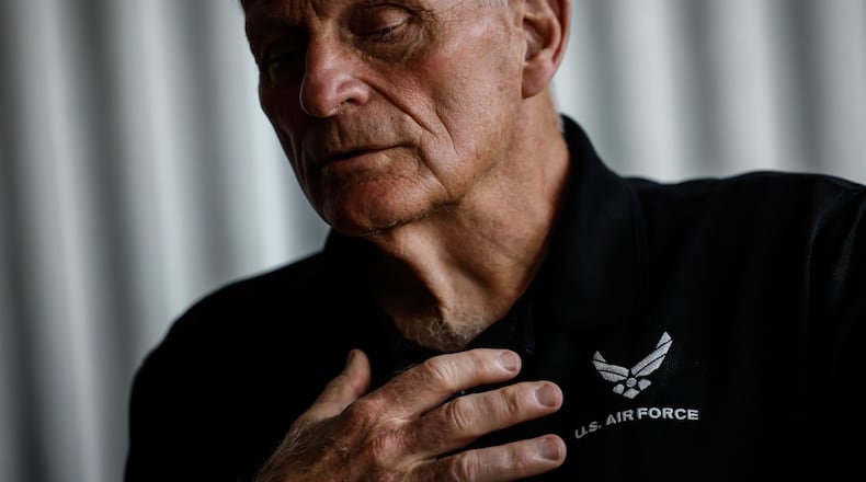 Retired Air Force Maj. Gen. Todd Stewart, from Bellbrook, talks about his time in service to the county and the events of 9/11. JIM NOELKER/STAFF