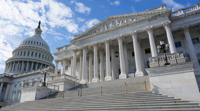 The U.S. Capitol, Friday, Nov. 14, 2025, in Washington. (AP Photo/Mariam Zuhaib)