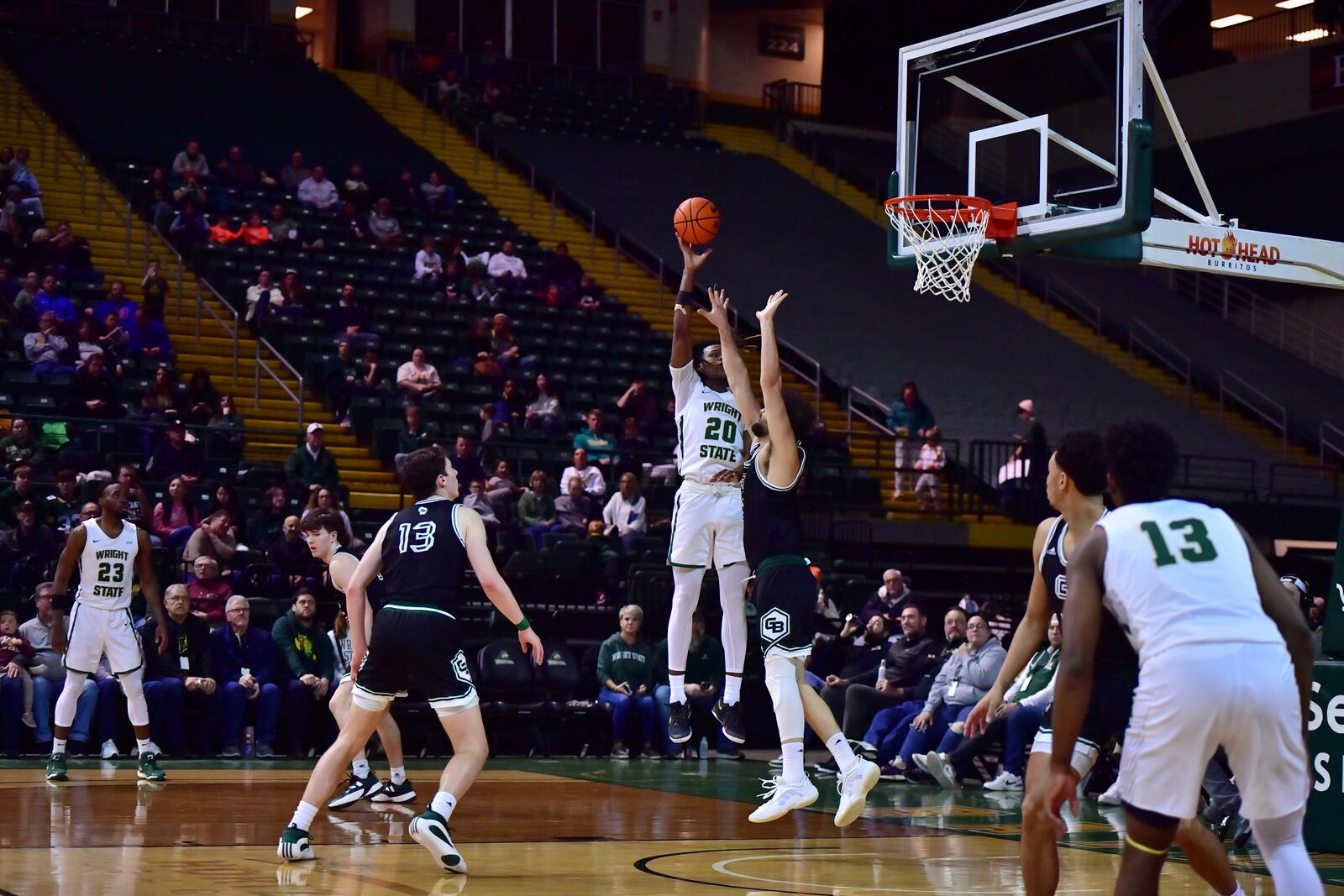 Wright State's Andrea Holden puts up a shot during Thursday night's game vs. Green Bay at the Nutter Center. Wright State Athletics photo