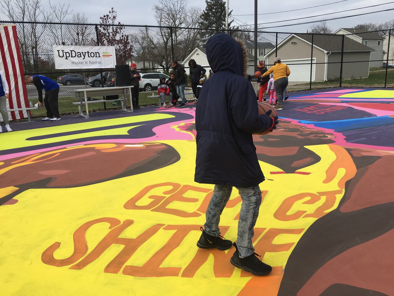 PHOTOS: Dayton’s youth enjoy their colorful, new Project Rebound  basketball court