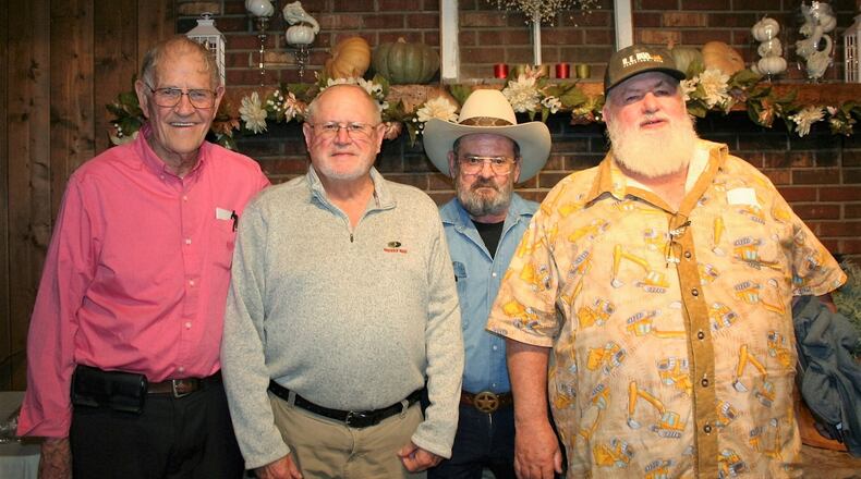 Greene County Parks and Trails retired director Charles “Ed” Dressler (left to right), Ed Bice, John Humston and Rick Bull recently celebrated the 40th year of the GCP&T Ranger Division. Bice, Humston and Bull were the original three park rangers and instrumental in building the foundation for the organization. CONTRIBUTED