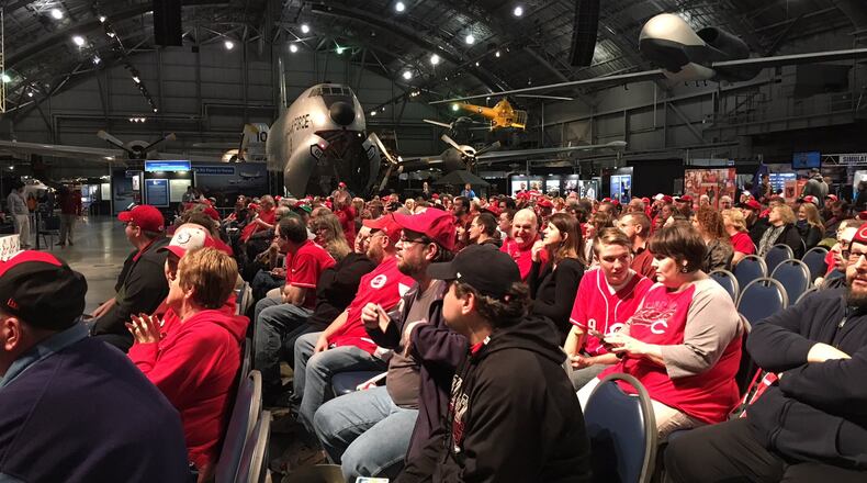 Fans at Reds caravan stop at Air Force Museum on Jan. 27, 2018. MIKE HARTSOCK / WHIO-TV