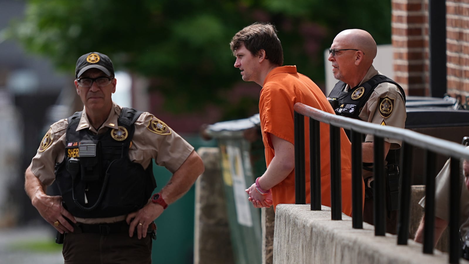 Sexual assault suspect Ian Cleary departs from the Adams County Court House in Gettysburg, Pa., Thursday, May 29, 2025. (AP Photo/Matt Rourke)