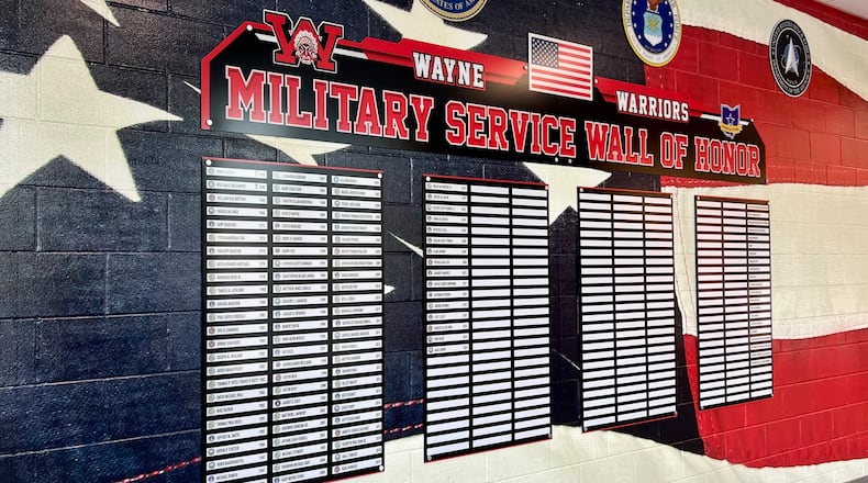 Alumni of Wayne High School who have served honorably in the U.S. Armed Forces can be nominated for placement onto the Military Service Wall of Honor. AIMEE HANCOCK/STAFF
