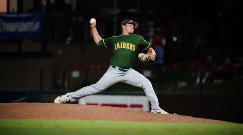Jeremy Randolph pitching for Wright State last season. CONTRIBUTED