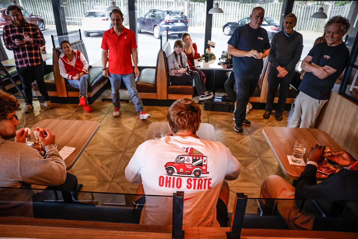 OSU players sandwich eating competition for charity