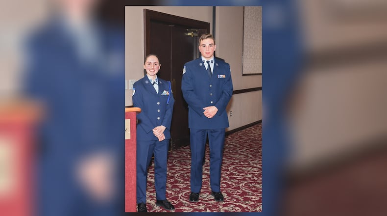 Springboro High School sophomores Sadie Schindler and Kaleb Priddy won nods for Air Force Flight Academy program scholarships. CONTRIBUTED