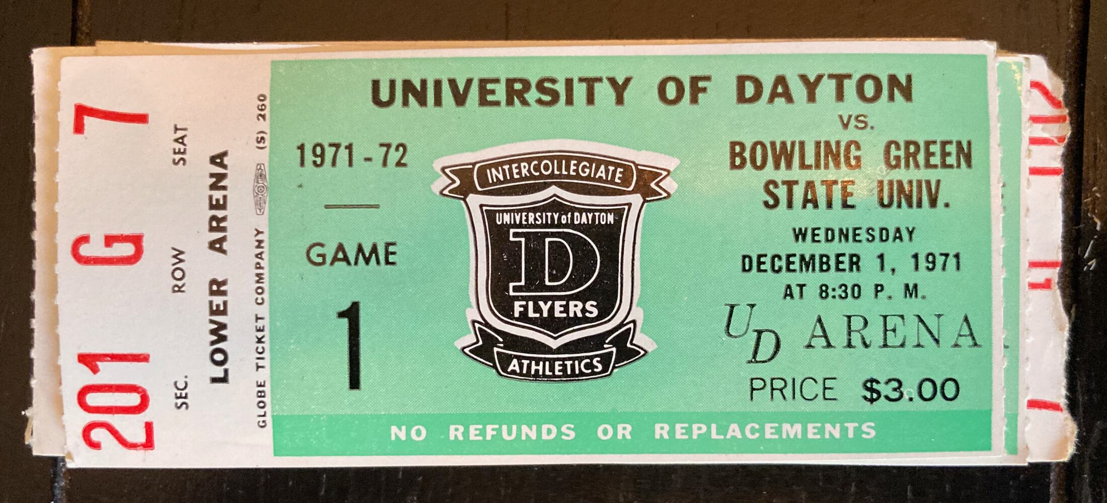 Dayton Flyers ticket stubs