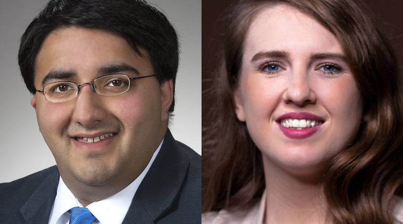 State Rep. Niraj Antani, R-Miamisburg, left, is no longer the youngest Ohio House member. Sworn in last week, Rep. Bride Rose Sweeney, D-Cleveland, at age 26, is now the youngest. SUBMITTED