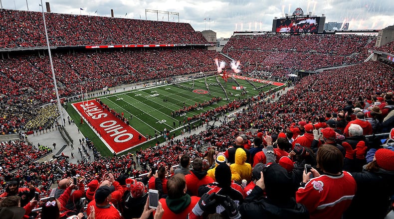 COLUMBUS, OH - NOVEMBER 26: A general view of Ohio Stadium prior to the game between the Michigan Wolverines and Ohio State Buckeyes on November 26, 2016 in Columbus, Ohio. (Photo by Jamie Sabau/Getty Images)