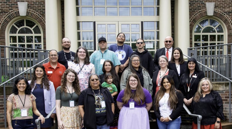 Miami’s Myaamia Center has been awarded a $2.1 million grant from the Mellon Foundation to expand the work of the National Breath of Life Archival Institute for Indigenous Languages. National Breath of Life Archival Institute for Indigenous Languages. Myaamia Center staff shown with leaders of the Miami Tribe of Oklahoma and citizens from 10 Indigenous communities in California, Oregon, Wisconsin, and Oklahoma. (Provided)