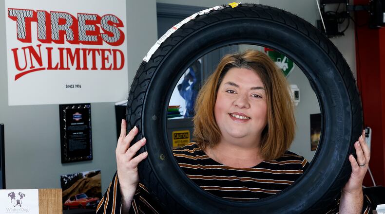 Courtney Carlisle, owner of Moraine's Tires Unlimited located at 3578 Kettering Blvd. in Moraine. MARSHALL GORBY/STAFF