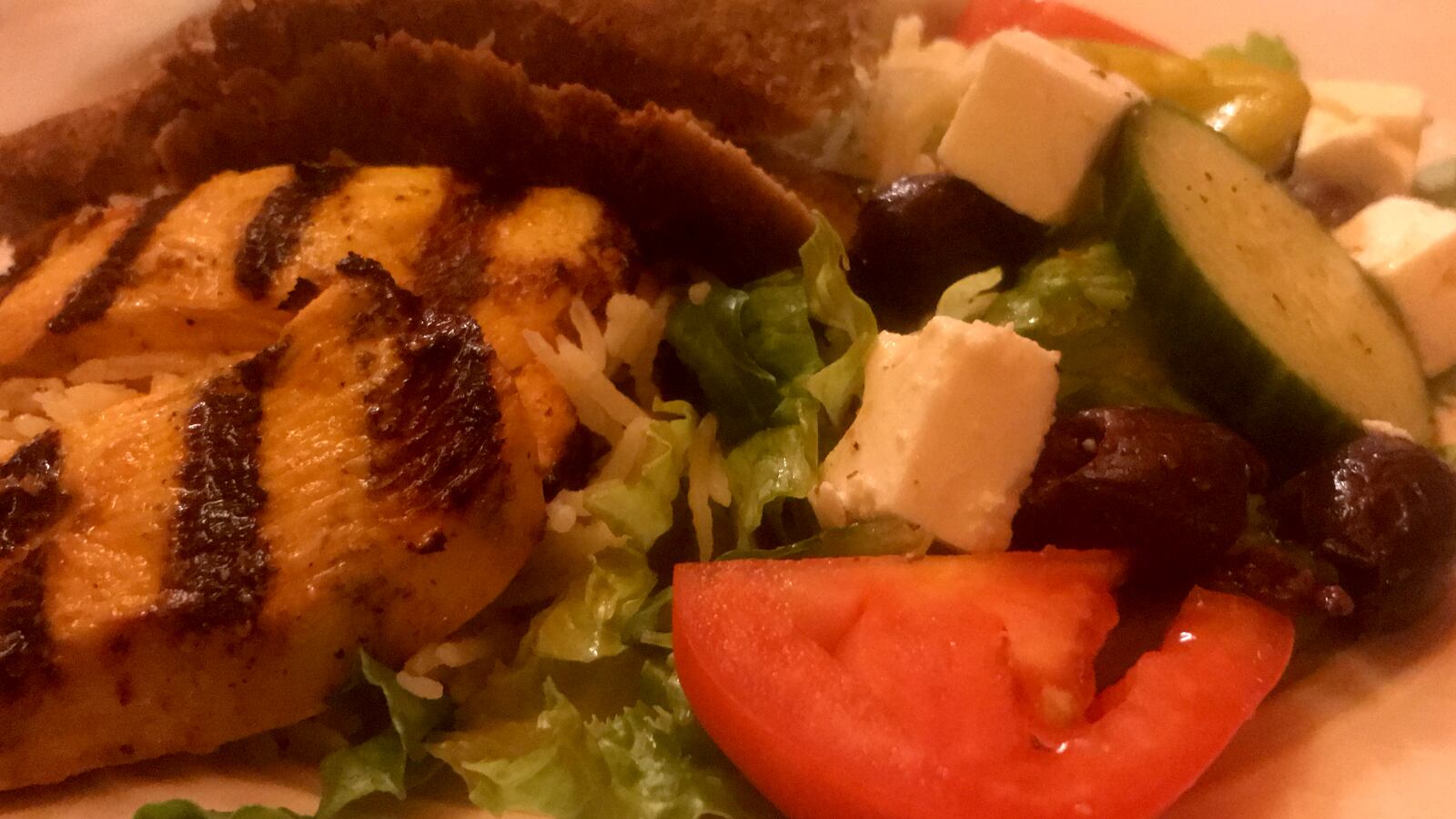Olive Mediterranean Restaurant's lunch mix platter.