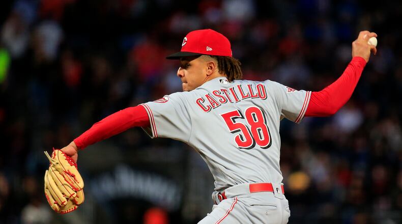 SAN FRANCISCO, CALIFORNIA - MAY 10: Luis Castillo #58 of the Cincinnati Reds pitches during the third inning against the San Francisco Giants at Oracle Park on May 10, 2019 in San Francisco, California. (Photo by Daniel Shirey/Getty Images)