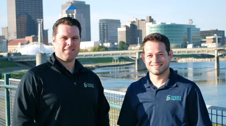 Tangible Solutions CEO Adam Clark and COO Chris Collins said the new location in Fairborn will allow the company to grow. CONTRIBUTED