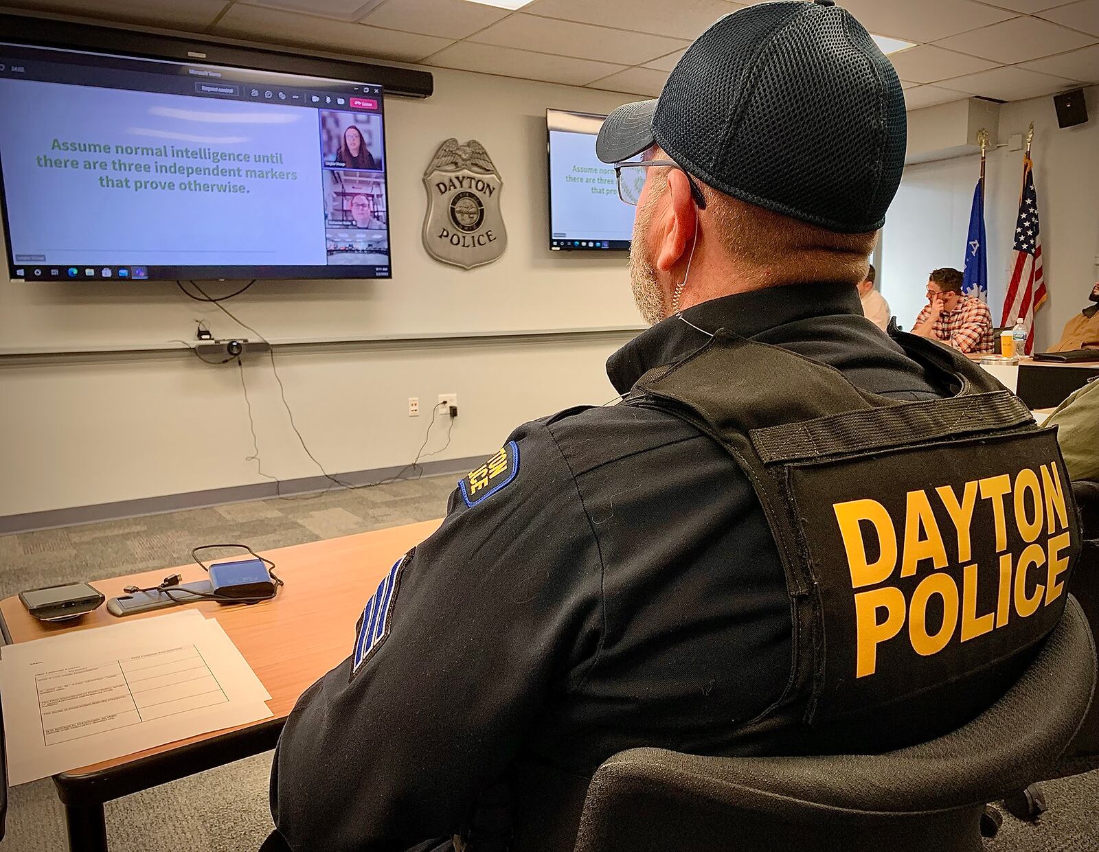 On Wednesday morning, March 2, 2022 about 18 Dayton Police officers took part in accessibility and accommodation training put on the Adult Advocacy Centers and Deaf World Against Violence Everywhere (DWAVE). MARSHALL GORBY\STAFF
