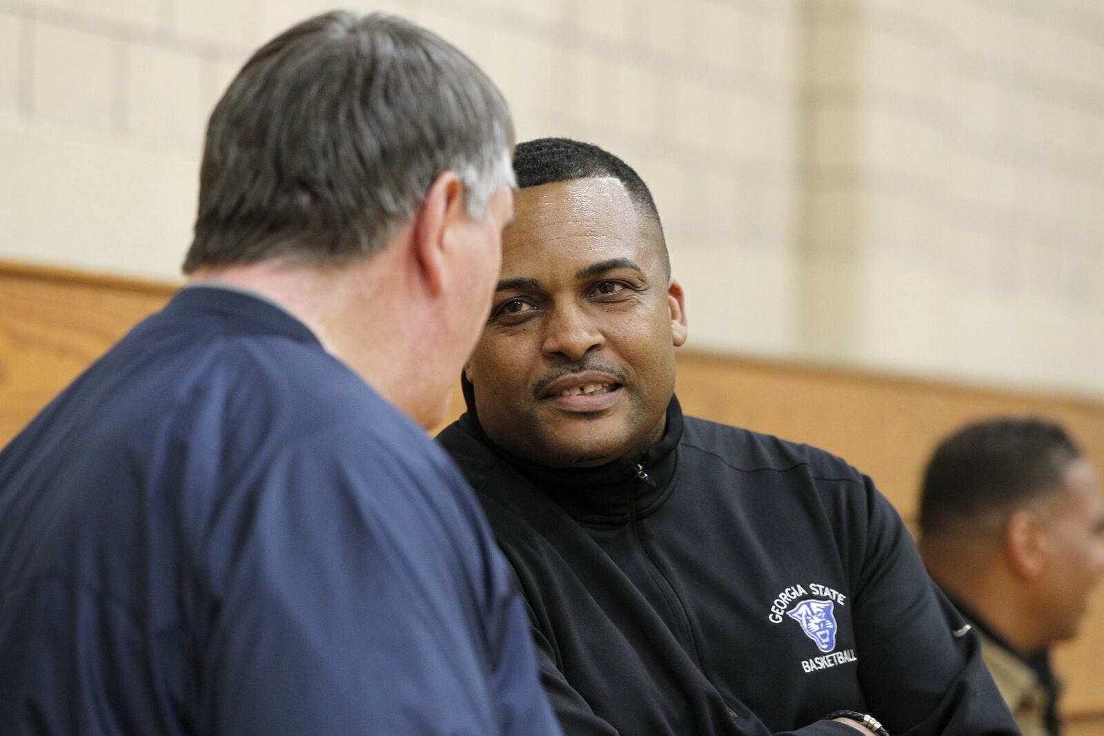 Coach Ron Hunter of Georgia State University brought his basketball team to Chaminade Juliennne High School in 2010 to tour his alma mater. Hunter played high school basketball at the school and then went on to play for Miami University. LISA POWELL / STAFF