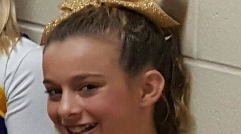 Gabrielle “Gabby” Ellis, 12, was a cheerleader for Vandalia-Butler schools and loved to jump rope. She died Sunday morning, along with her grandmother, when their car collided with another vehicle. CONTRIBUTED