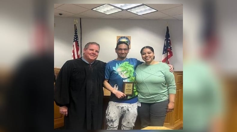 From left to right: Judge David McNamee, Benjamin Hodge, and Chief Probation Officer Alexis Scott. CONTRIBUTED