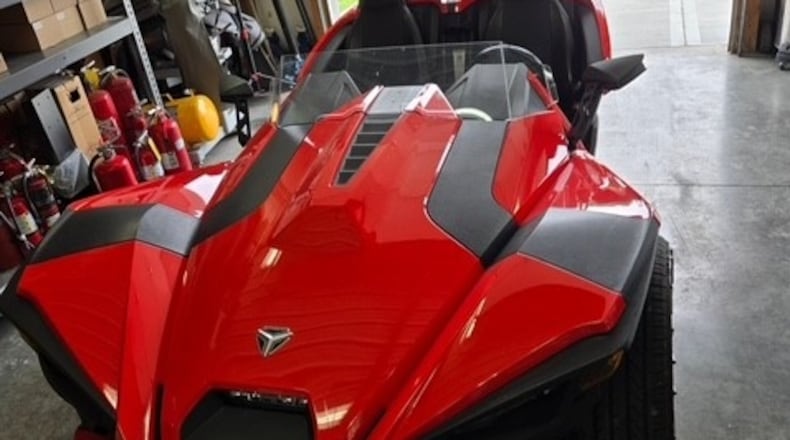 The Butler County Undercover Regional Narcotics (BURN) Task Force executed two search warrants early Thursday morning, June 5, 2025, as the culmination of a three-month narcotics trafficking investigation. Errol Baker, 42, was arrested and police seized about 120 grams of fentanyl, more than 90 grams of cocaine, $54,00, a 2017 Mercedes Benz, and a Slingshot motorcycle (pictured). PROVIDED