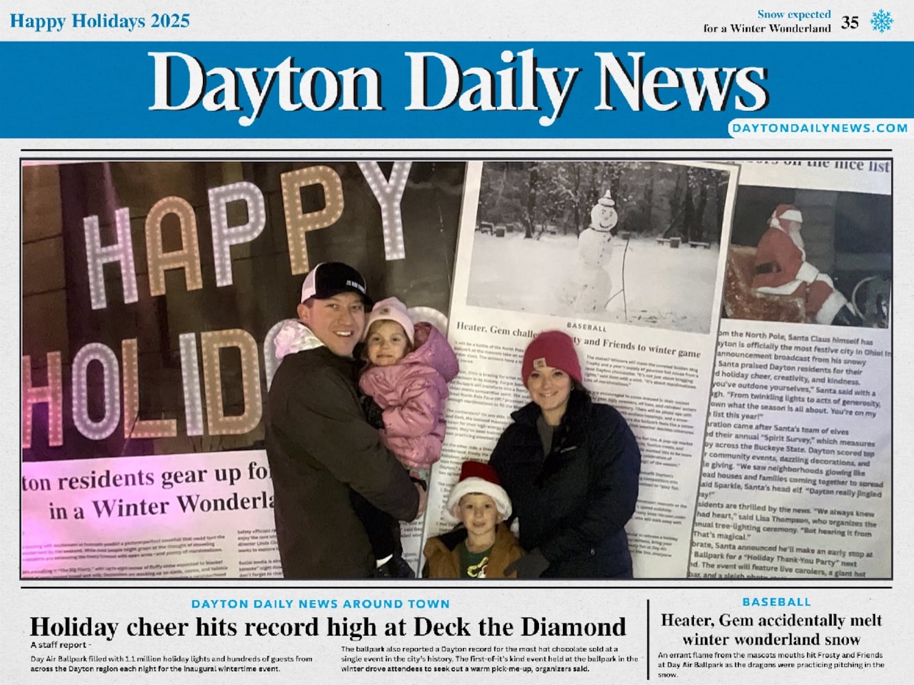 "Front Page News" photobooth at Deck the Diamond