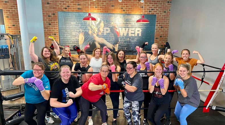 The Beauty Boost Dayton's Box & Brew meetup at Title Boxing. CONTRIBUTED