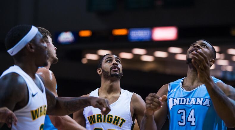 Sophomore James Manns came off the bench to score 13 points last week in the Raiders’ loss to Indiana State at the Nutter Center. Joseph Craven/WSU Athletics