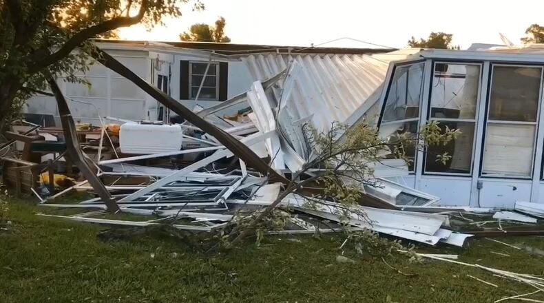Storm damage from Ludlow Falls STEVE BAKER / STAFF