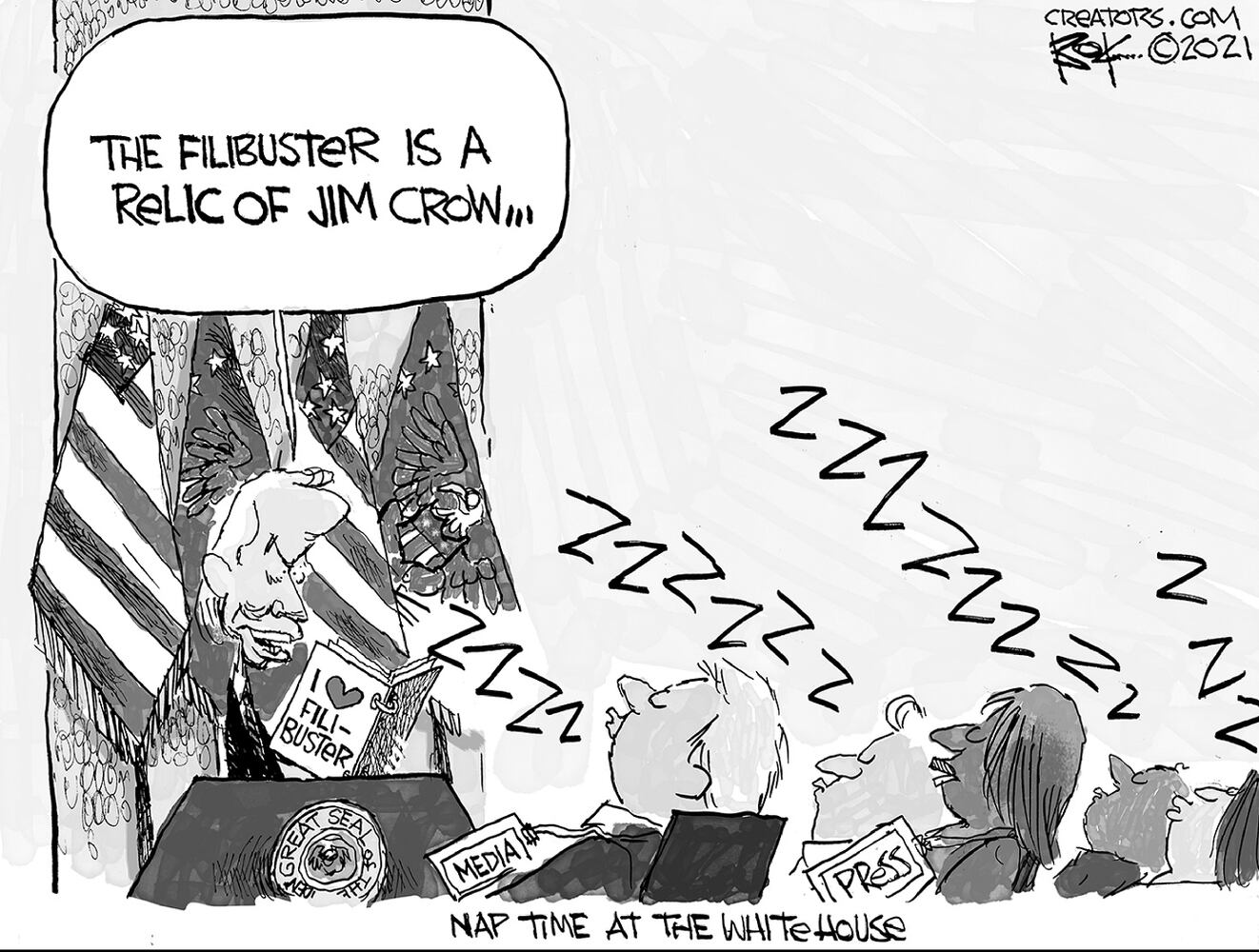 Week in cartoons: Biden press conference, Georgia voting rules and more