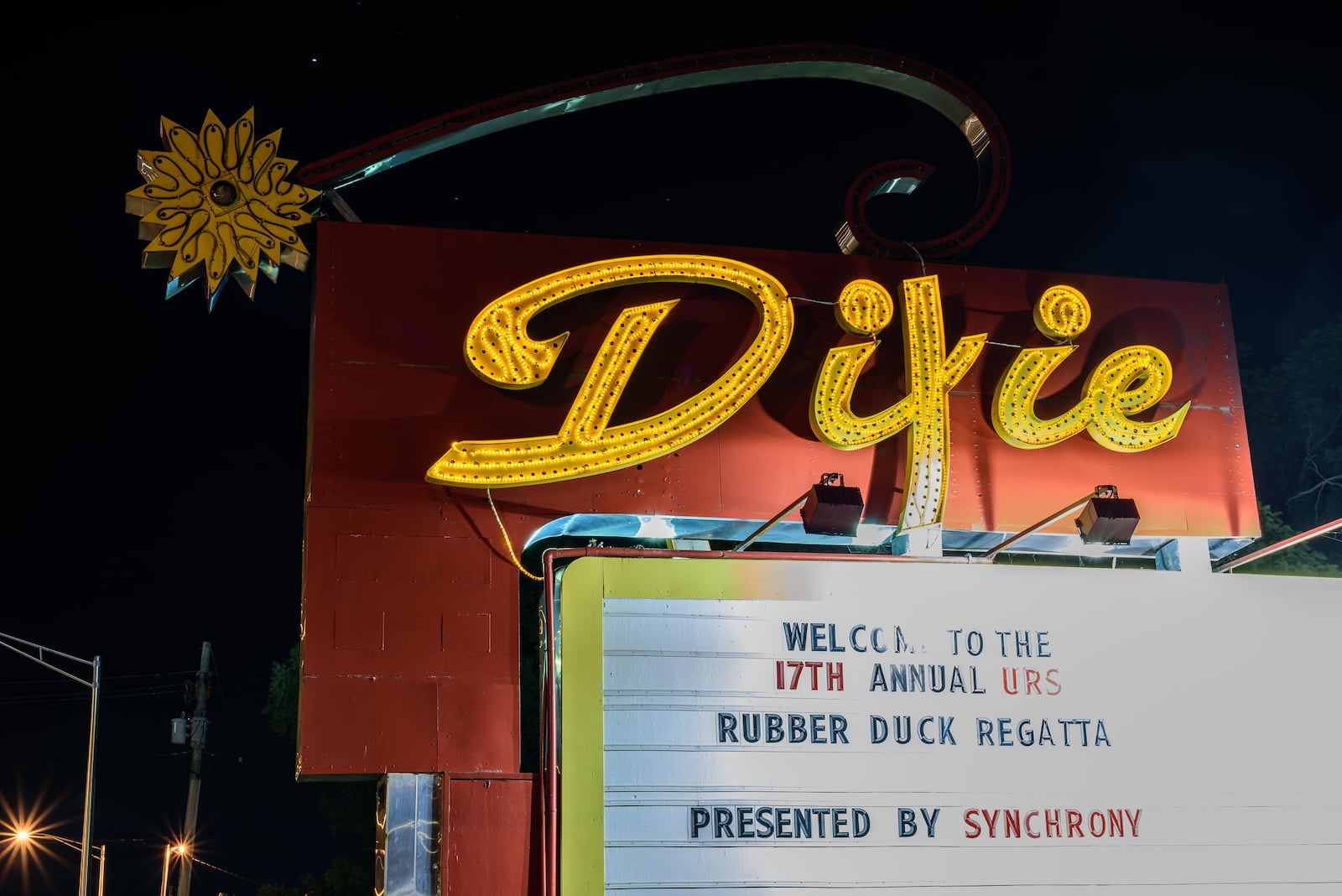 A socially distanced version of the 17th Annual URS Rubber Duck Regatta, a benefit for United Rehabilitation Services, was held on Friday, September 18, 2020, at the Dixie Twin Drive-In. RiverScape MetroPark, the event's regular venue, couldn't be used due to COVID-19 event restrictions. A virtual duck drop from a past regatta filmed by photographer Andy Snow was shown on the big screen. The movies "Back to the Future" and "How to Train Your Dragon" were shown simultaneously after the virtual duck drop. TOM GILLIAM/CONTRIBUTING PHOTOGRAPHER
