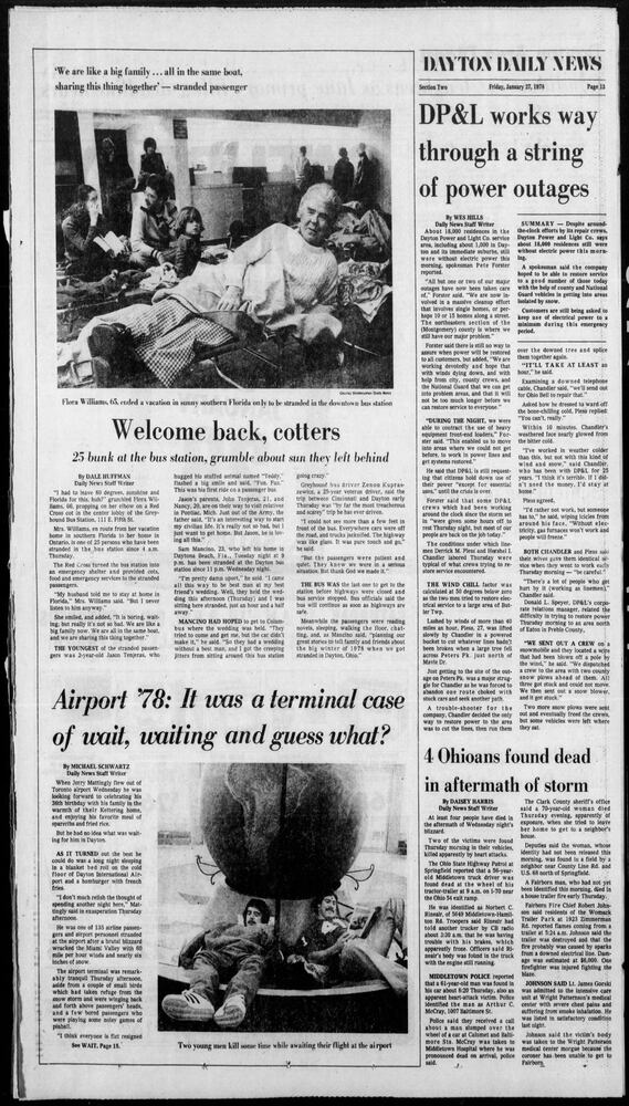 Winter Blizzard of 1978 Dayton