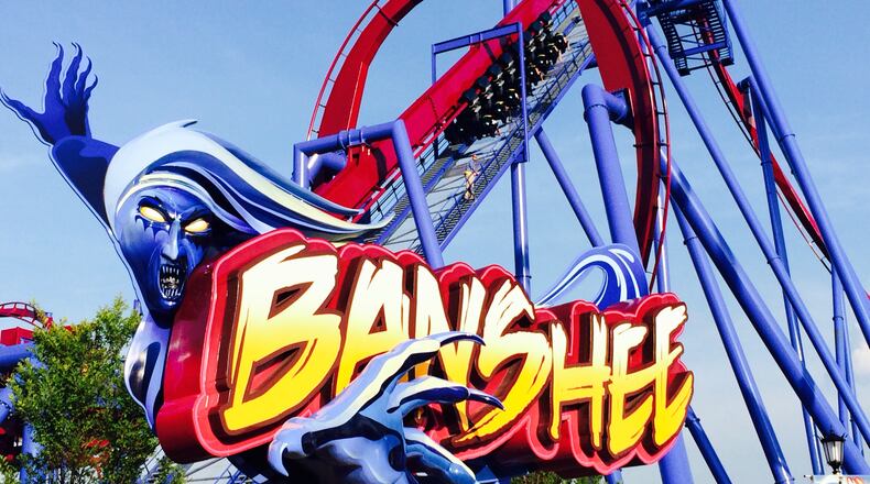 Banshee, the new roller coaster at Kings Island, was stuck on the lift hill with riders on board Monday evening.