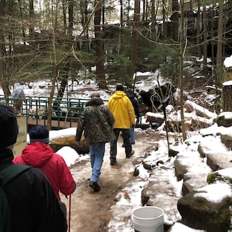 People hike at Hocking Hills, a popular nature destination in Ohio. CONTRIBUTED
