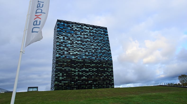 FILE - The head office of Chinese-owned chipmaker Nexperia is seen in Nijmegen, Netherlands, Tuesday, Oct. 14, 2025, after the Dutch government took control of the semiconductor company over governance shortcomings. (AP Photo/Peter Dejong, file)