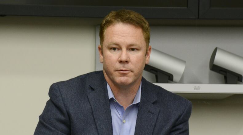 Rep. Warren Davidson, R-Troy, (pictured) will in November face the winner of a four-person Democratic Party May 8 primary race. Davidson is an incumbent congressman who faces no opposition in the May primary. MICHAEL D. PITMAN/FILE