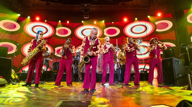 From left, Leo P, Marcus Anderson, Dave Koz, Evan Taylor, and Jeff Bradshaw. Dave Koz and Friends is bringing its high octane Summer Horns tour to The Fraze on Aug. 9. ANDREW FICKLE/CONTRIBUTED