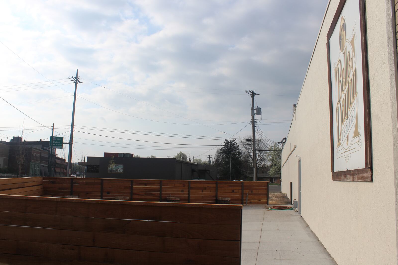 Much of the work has been done for the Van Buren Room's patio at Belle of Dayton in the Oregon District. Finishing touches will still be made on the patio wall and doors and furniture will be installed.