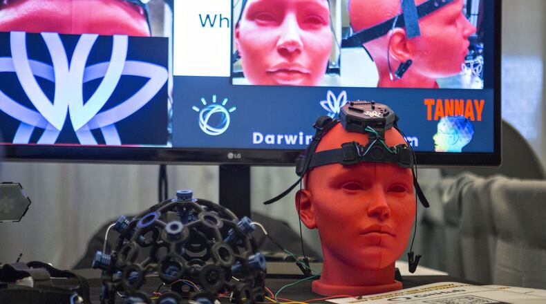 Darwin Ecosystem is a machine learning system that helps individuals with disabilities communicate and is a finalists in SXSW’s Interactive Innovation Awards at the Hilton Austin Downtown Hotel in Austin, Texas on March 11, 2018. (Thao Nguyen/Dallas Morning News/TNS)