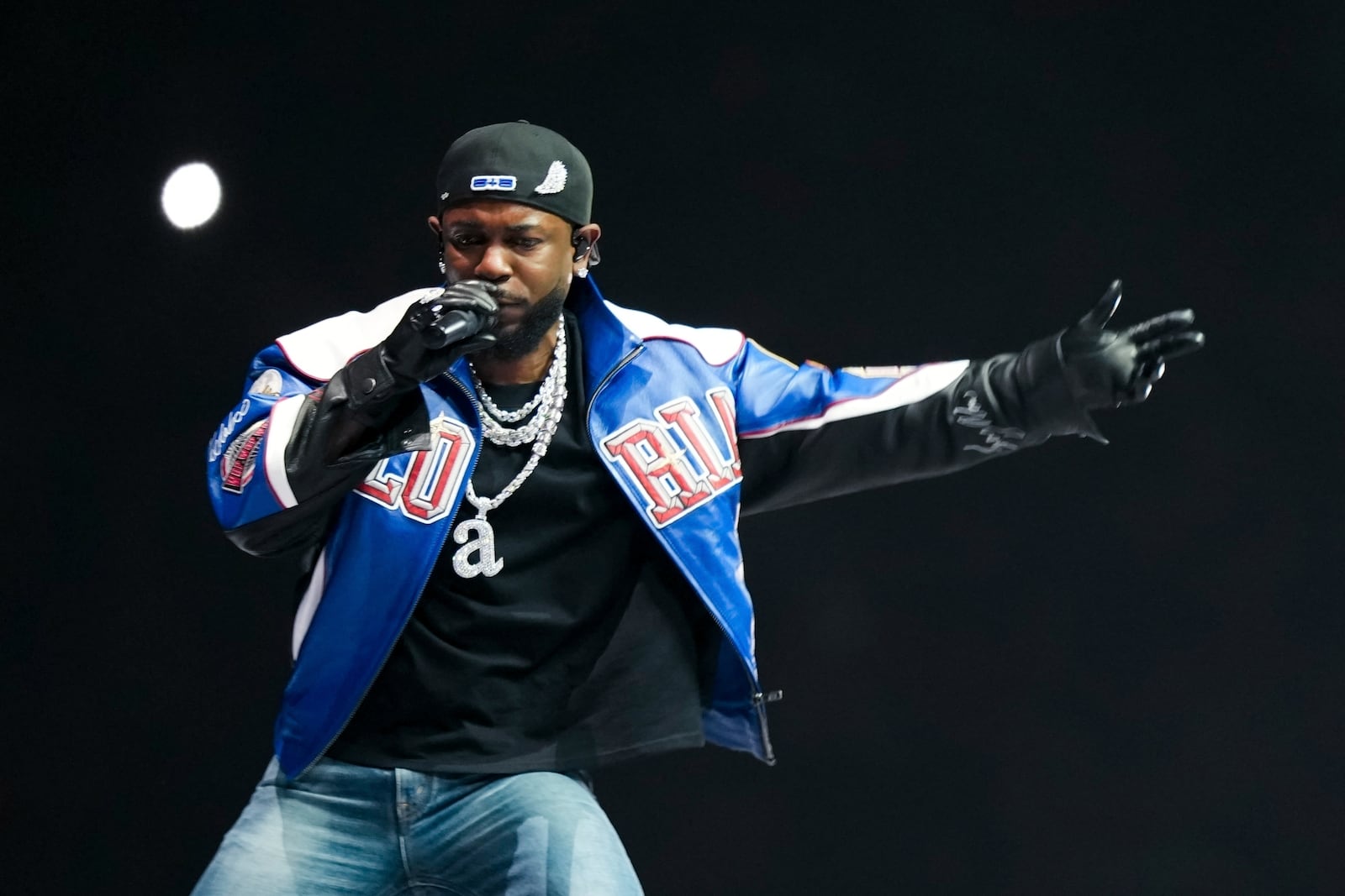 FILE - Kendrick Lamar performs during halftime of the NFL Super Bowl 59 football game between the Kansas City Chiefs and the Philadelphia Eagles, Feb. 9, 2025, in New Orleans. (AP Photo/Matt Slocum, file)