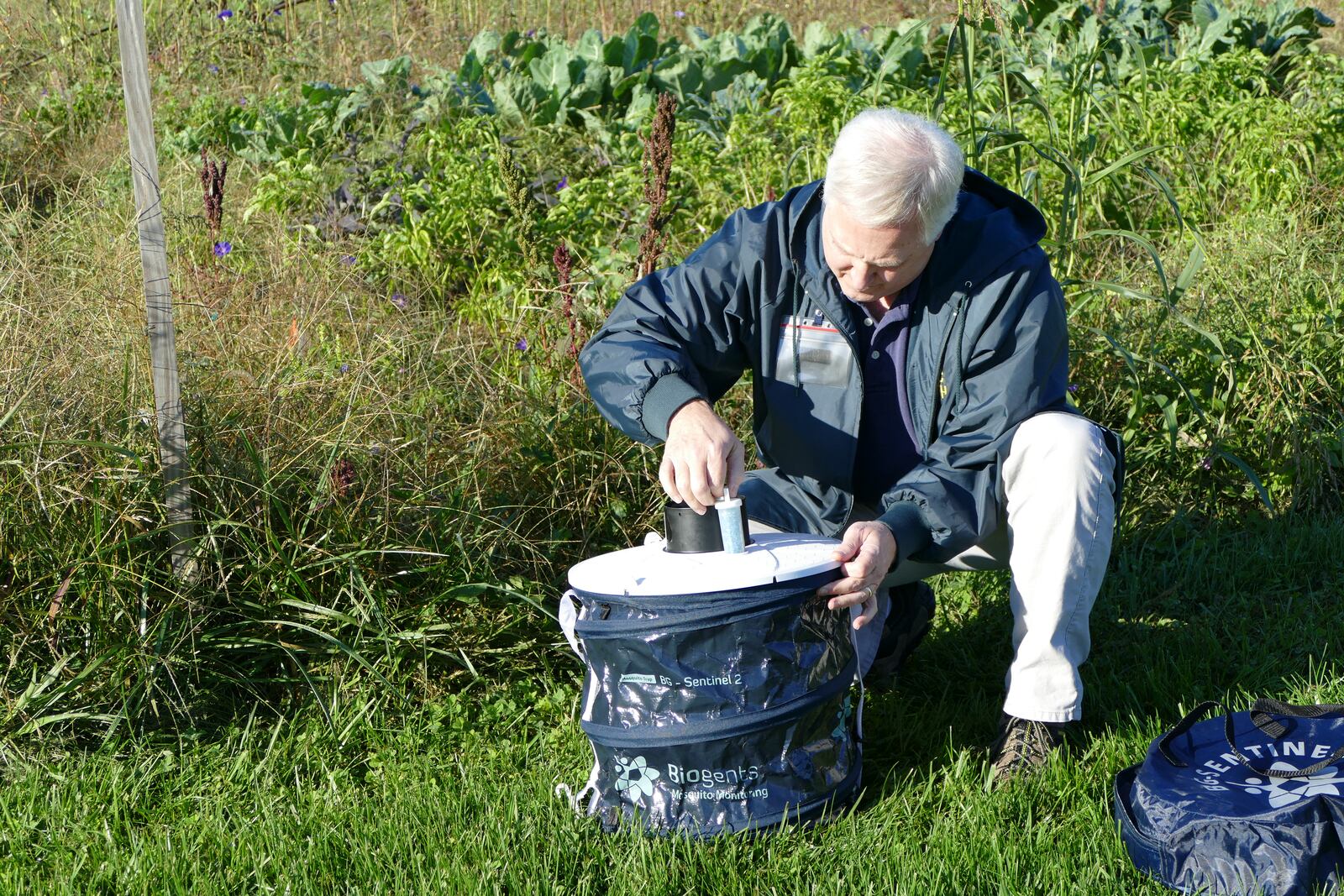Tom Hut,  Public Health - Dayton & Montgomery County’s  Bureau of Special Services’ supervisor, with mosquito traps.