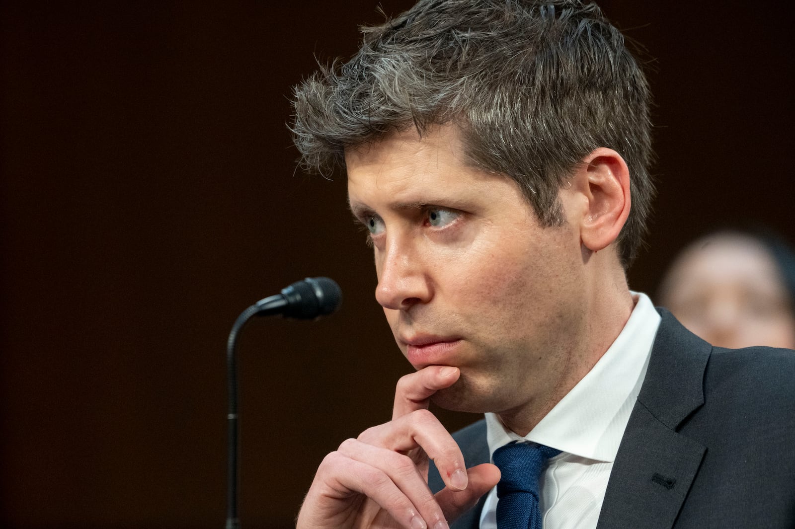 Sam Altman, co-founder and chief executive officer, OpenAI, listens to testimony during a Senate Committee on Commerce, Science, and Transportation hearing, Thursday, May 8, 2025, in Washington. (AP Photo/Kevin Wolf)