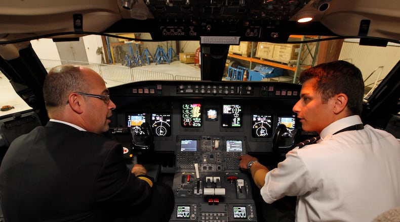 Dayton based PSA Airlines took delivery of its first Bombardier CRJ900 at the Dayton International Airport.
