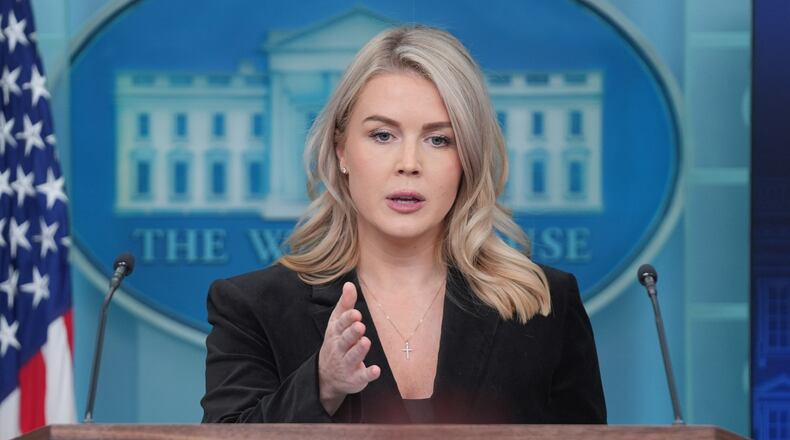 White House press secretary Karoline Leavitt speaks during a press briefing at the White House, Thursday, Nov. 20, 2025, in Washington. (AP Photo/Evan Vucci)